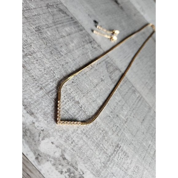 Avon Jewelry - Vintage Avon Sparkling Crystal V-Shaped Necklace And Dangle Earring Set, In Box